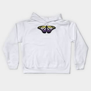 Non-Binary Pride Butterfly Kids Hoodie